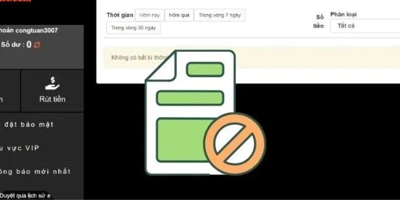 Các lỗi thường gặp khi thực hiện giao dịch rút tiền U888